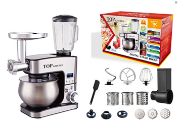 Кухонний комбайн 4 в 1 Top Kitchen 4500вт ТЕСТОМІС/ М'ясорубка / Блендер/ Овочерізка 15160 фото